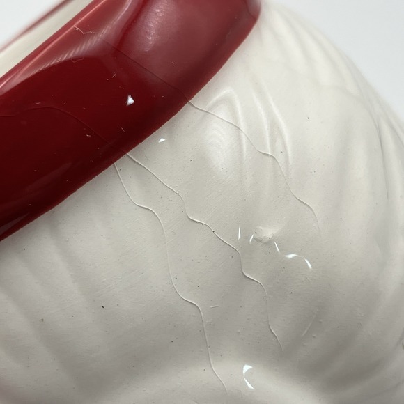 4 Vintage Pottery Barn Mugs / Mrs. Santa Claus / Ceramic 3" / Christmas / Flaws - Picture 9 of 16